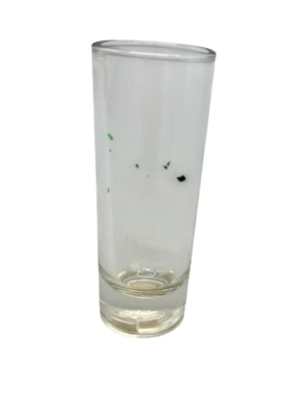 Vintage Clear Glass Shot Glass With Etched Leaf Design READ